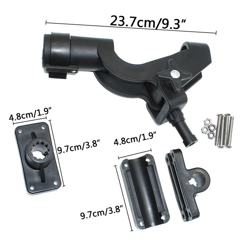 JSHANMEI Fishing Rod Holder Boat Rod Holder Large Clamp Opening 360 Degree Adjustable Fishing Rod Racks Fishing Pole Holder for Kayak Boat Dock RH50 2 Pack - Image 2